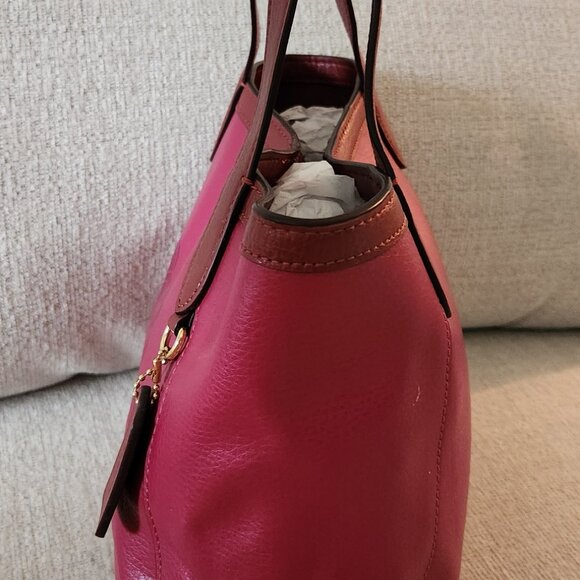 Euc Coach Color Block Leather Handbag Tote Bag Purse - Picture 3 of 12